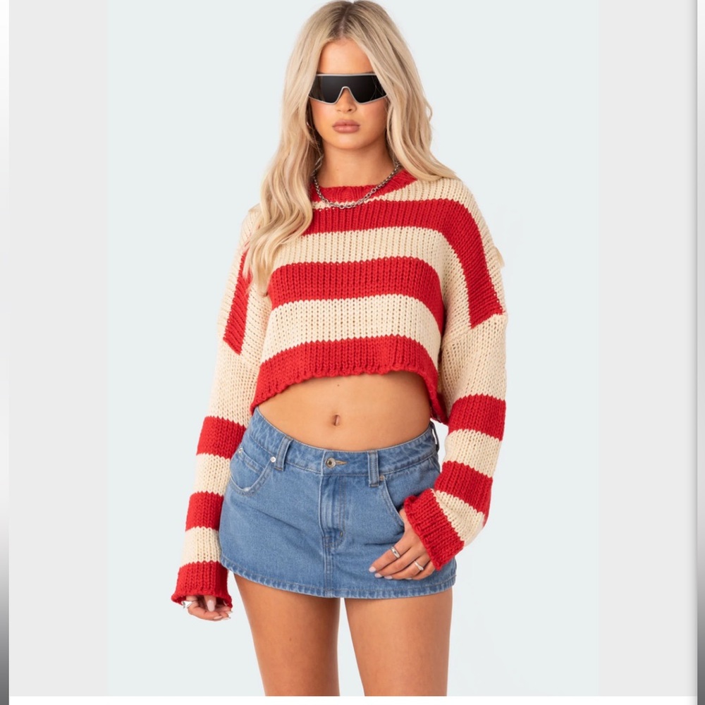 Edikted Ozzy Cropped Knitted Sweater